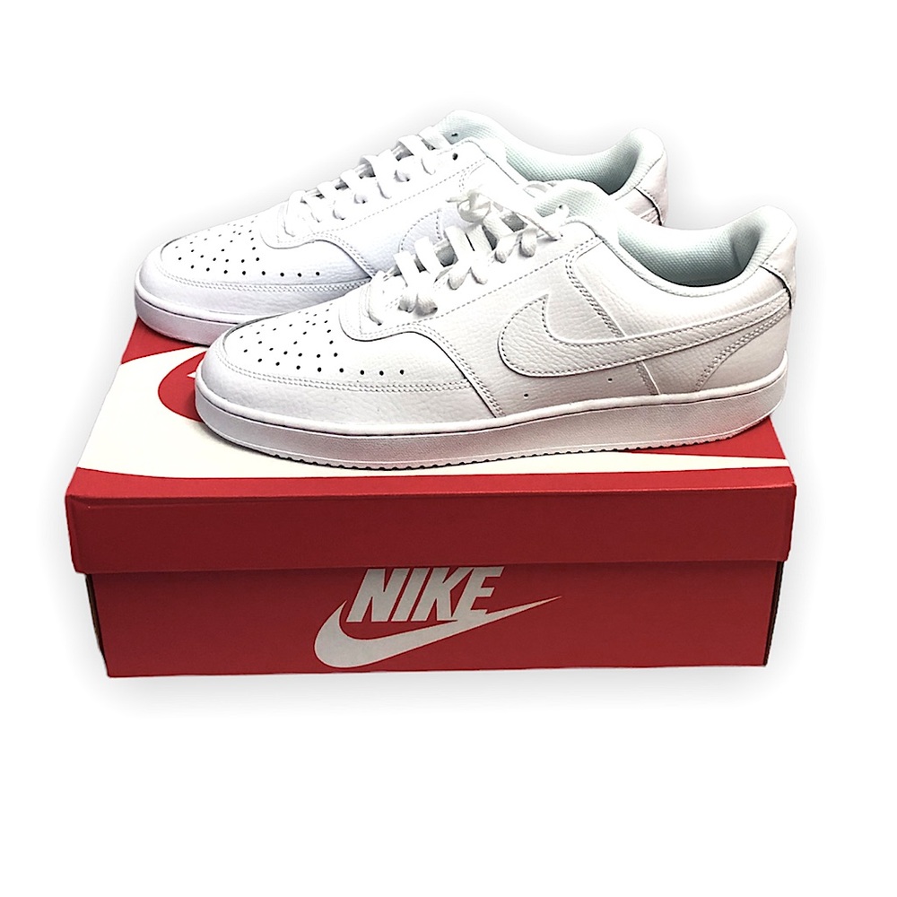 NIKE Court Vision Low Sneakers triple white MENS size 10.5 CD4563-100